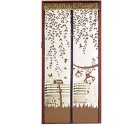 Gemini_mall® Magnetic Flying Insect Door Screen Mesh Curtain Mosquito Net (90cm x 210cm, Brown)