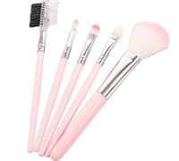 Gemini_mall Makeup Brushes Makeup Brush Set Professional 5-Piece Make Up Brushes Foundation Brush Blending Face Powder Blush Concealers Eye Cosmetics Make Up Brush Kits Pink