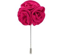 Gemini_mall® Men's Suit Boutonniere Lapel Pin Rose Flower Brooch (Hot Pink)