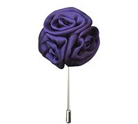 Gemini_mall® Men's Suit Boutonniere Lapel Pin Rose Flower Brooch (Purple)