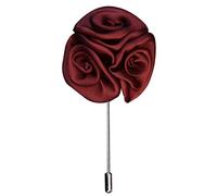 Gemini_mall® Men's Suit Boutonniere Lapel Pin Rose Flower Brooch (Red)