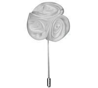 Gemini_mall® Men's Suit Boutonniere Lapel Pin Rose Flower Brooch (White)