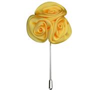 Gemini_mall® Men's Suit Boutonniere Lapel Pin Rose Flower Brooch (Yellow)