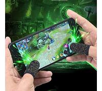 Gemini_mall Mobile Game Finger Sleeve, Touch Screen Finger Sleeve Breathable Anti-Sweat Sensitive Shootand Aim Keys for Rules of Survival/Knives Out for Android & IOS 2 Pack