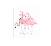 Gemini_mall® Modern Abstract Canvas Oil Painting Pink Flamingo Picture Frameless Wall Art Print for Bedroom Living Room Home Decorations (40x50cm, D)