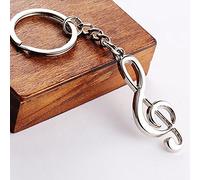 Gemini_mall® Musical Note Design Pendant Charm Key Chain Key Fob Key Ring for Men and Women Solid Alloy