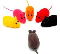 Gemini_mall® Pack of 5 Lovely Squeaky Simulation Mouse Sound Toy Dog Cat Kitten Chew Toys (Random Color)