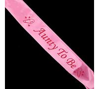 Gemini_mall® Pink Aunty To Be Baby Shower Party Sash Satin Baby Shower Party Decoration