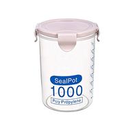 Gemini_mall® Plastic Food Storage Container Jar Snack Tea Coffee Canister with Lid, 600ml / 800ml / 1000ml (Clear, 1000ml)