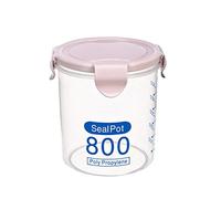 Gemini_mall® Plastic Food Storage Container Jar Snack Tea Coffee Canister with Lid, 600ml / 800ml / 1000ml (Clear, 800ml)