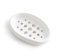 Gemini_mall® Plastic Soap Dish Storage Holder Soap Box Case Soap Saver Tray with Drainage for Kitchen Bathroom Shower (White)