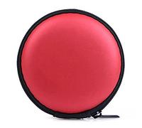 Gemini_mall® Portable Carrying Case Bag for Earphones Headphones (Red)