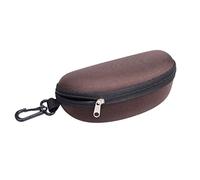 Gemini_mall® Portable Zip up Closure Hard Glasses Case Sunglasses Storage Box (Brown)