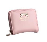 Gemini_mall® Purses for Women, PU Leather Coin Purse Credit Card Wallet with 1 Metal Zipper 4 Card Slots (Beige)