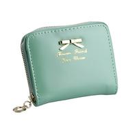 Gemini_mall® Purses for Women, PU Leather Coin Purse Credit Card Wallet with 1 Metal Zipper 4 Card Slots (Green)