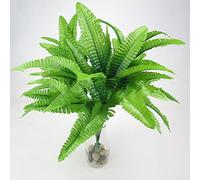Gemini_mall® Realistic Artificial Plants Fake Leaf Foliage Bush Artificial Plastic Shrubs for Indoor Outdoor Home Table Kitchen Office Wedding Garden Grave Decorations (D)