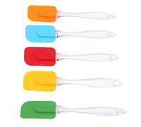 Gemini_mall Silicone Spatula Set, 4 PCS Colorful Cake Cream Butter Spatula, Kitchen Silicone Mixing Scraper Tool for Cooking and Baking 5 PCS
