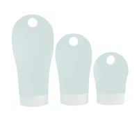 Gemini_mall® Silicone Travel Bottles, TSA Approved Squeezable & Refillable Cosmetic Travel Containers for Liquids Shampoo, Conditioner, Soap, Lotion, Sunblock, Toiletries etc (S (38ML), Clear White)