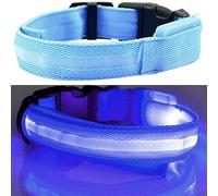 Gemini_mall® Super Bright LED Dog Safety Collar - High Visibility & Safety - Adjustable Flashing Safety Dog Collar - 6 Colours, 3 Sizes (L (48cm - 60cm/18.90" - 23.62"), Blue)