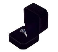 Gemini_mall Velvet Engagement Wedding Ring Earrings Gift Box Jewelry Boxes Display Storage Case Black