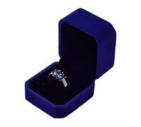 Gemini_mall Velvet Engagement Wedding Ring Earrings Gift Box Jewelry Boxes Display Storage Case Sapphire Blue