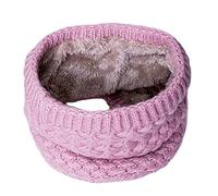 Gemini_mall® Winter knitted Snood Scarf Loop Infinity fur Neckerchief Neck Warmer Wrap Scarves Pink
