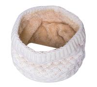 Gemini_mall® Winter knitted Snood Scarf Loop Infinity fur Neckerchief Neck Warmer Wrap Scarves White
