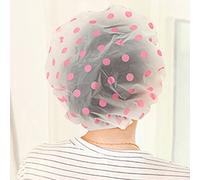 Gemini_mall® Womens Cute Polka Dot Printed Waterproof Shower Cap Spa Shower Bath Cap Hat (Pink)