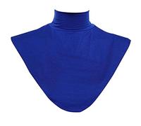 Gemini_mall® Womens Fake Collar Modal Hijab Pure Color Neck Cover Scarf Blue