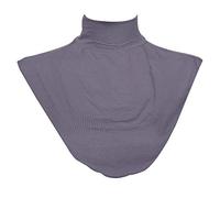 Gemini_mall® Womens Fake Collar Modal Hijab Pure Color Neck Cover Scarf Grey