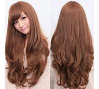 Gemini_mall Womens Lady Long Curly Wavy Hair Full Wigs Cosplay Party Lolita Wig Light Brown