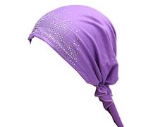 Gemini_mall® Women's Scarf Pre Tied Chemo Hat Beanie Turban Headwear for Cancer Patients (Purple)