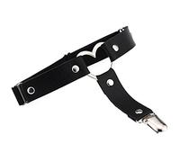 Gemini_mall® Womens Sexy Elasticity Harness Heart Leg Garter Belts (Black)