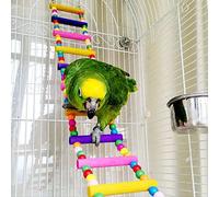 Gemini_mall® Wood Climbing Ladder Toy for Bird Parrot Budgie Parakeet Cockatiel Macaw African Grey Cockatoo Rat Gerbil Mice Chinchilla Guinea Pig Squirrel Cage Perch (56cm/22inch)