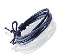 Gemini Men's Leather & Hemp Surfer Wristband Bracelets Valentine's Day Men