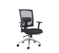 Gemini mesh task chair with adjustable arms - black