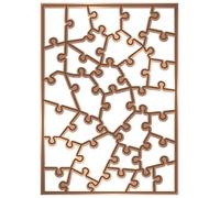 Gemini Multi Media Metal Die Set-5" x 7" Abstract Jigsaw (30 Piece), Silver, One Size
