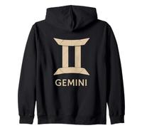 Gemini Paperfolding Zodiac Graphic Zip Hoodie