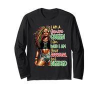 Gemini Queen Black Womens African American Juneteenth Long Sleeve T-Shirt
