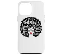 Gemini Queen Zodiac Melanin Afro Hair Words Personality Case for iPhone 13 Pro Max