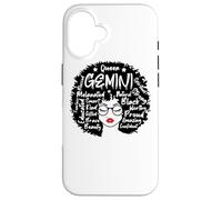 Gemini Queen Zodiac Melanin Afro Hair Words Personality Case for iPhone 16