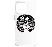 Gemini Queen Zodiac Melanin Afro Hair Words Personality Case for iPhone 16 Pro