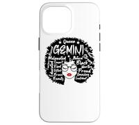 Gemini Queen Zodiac Melanin Afro Hair Words Personality Case for iPhone 16 Pro Max