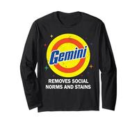 Gemini Removes Social Norms and Stains Sign Zodiac Birthday Long Sleeve T-Shirt
