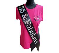 Gemini Ribbons - 55 and Fabulous - 55th Birthday Sash - Holographic - 55th Birthday Party - Womens Mens - Gift