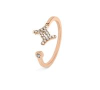 Gemini Ring with CZ Stones - Rose Gold Say It With Rose Gold One Size