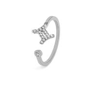 Gemini Ring with CZ Stones - Silver Say It With Silver N