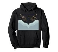 Gemini Season Celestial Zodiac Art Astrology Pullover Hoodie, Adult Unisex, Black, XXL