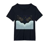 Gemini Season Celestial Zodiac Art Astrology T-Shirt, Women's Plus, Black, 3X