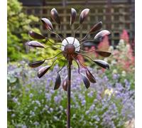 Gemini Solar Wind Spinner Crackle Globe Ball Garden Outdoor 130cm Colour Change